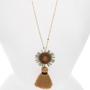 Panacea Drusy Tassel Necklace